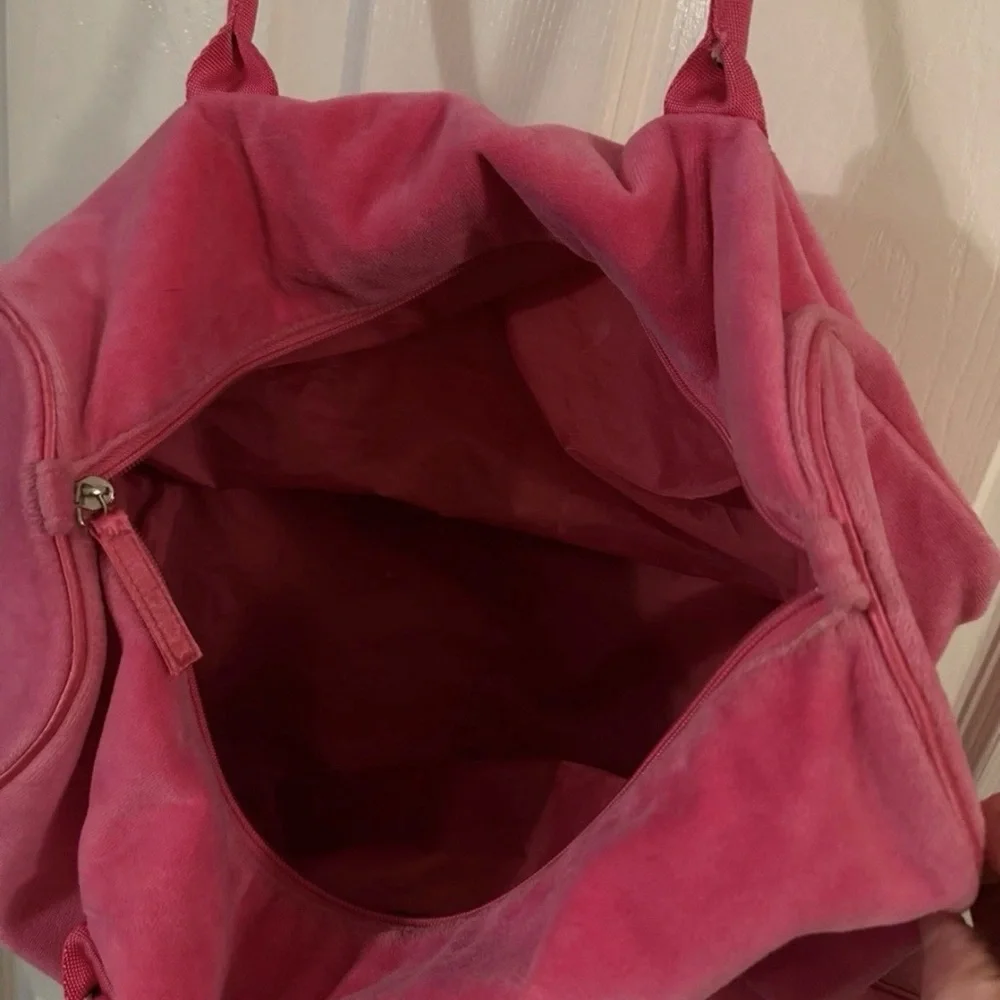 Vintage Y2K Limited Too Sleep Over Bag Hot Pink Velour Studded Girls Bag 💗💓 - Picture 4 of 10